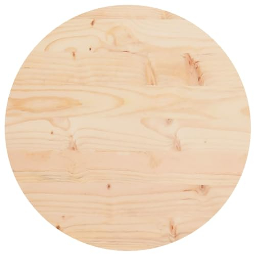 vidaXL Tischplatte, Holzplatte Holztischplatte Rund, Ersatzplatte Platte für Beistelltisch, Massivholztischplatte Esstischplatte, Ø40x3 cm Massivholz Kiefer
