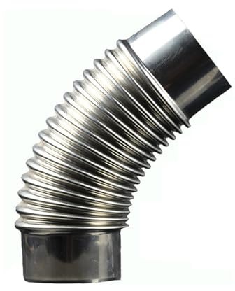 Ofen-Rauchrohr-Winkel 45°-Schornstein-Auspuffrohr, 60mm/70mm/80mm/90mm/100mm/110mm Edelstahl-Kamin-Rauchadapterrohr, Ofenrohr-Winkel, Hitzebeständiges Rauchrohr, Warmwasserbereiter-Auspuffrohr ( Size