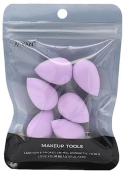 Lot de 6 mini éponges de maquillage violettes pour fond de teint, poudre, anti-cernes, fard à paupières, pinceaux et outils de maquillage
