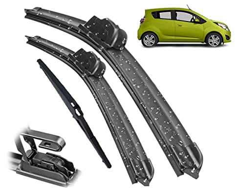 Für Chevrolet Spark M300 2009-2015 Scheibenwischer Vorne Und Hinten Wischerblätter Set Kit Windschutzscheibe Windschutzscheibe 21 16 12 Windschutzscheibe