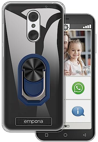 Schutzhülle für Peaq PSP 400, ultradünn, mit Ringhalter, Ständer, Gel-Pudding aus weichem Silikon, 16,6 cm (6,5 Zoll), Blau