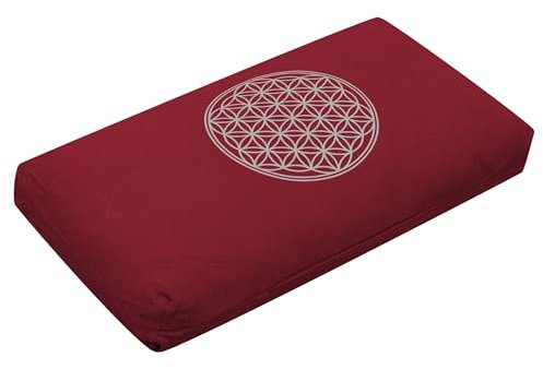 Yogistar Yogakissen - Klein - Blume des Lebens - Mit Kapok-Füllung Bordeaux