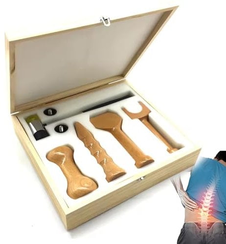 TKLBSGRT Martillo Y Cincel Quiropráctico, Martillo de Masaje Corporal Manual, Herramientas de Ajuste Quiropráctico, Masajeador de Fisioterapia, 5 Piezas