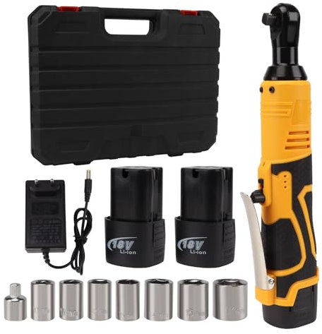 Chiave a cricchetto elettrica a batteria 3/8, 16,8 V, con interruttore a distanza, batteria, luce LED, 45 N.m, cacciavite a cricchetto per riparazione auto, telaio palcoscenico, manutenzione