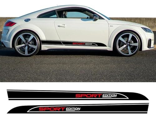 LIOUFTT Adesivo per auto Sport Edition Lato del corpo Rifiniture Grafica Decalcomanie in vinile, adatto per Audi TT 8N MK1 MK2 8J Coupe MK3 8S Roadster