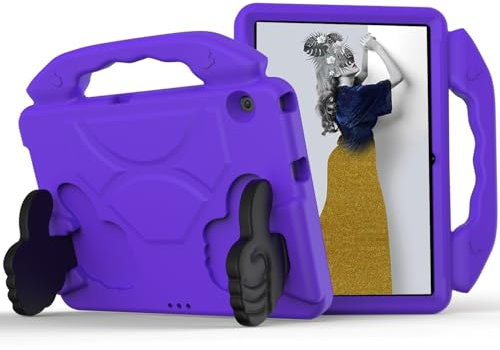 Funda para Huawei MediaPad T3 10 de 9.6 pulgadas, ligera, de EVA, a prueba de golpes, bonita funda protectora para tablet con soporte de asa, color morado