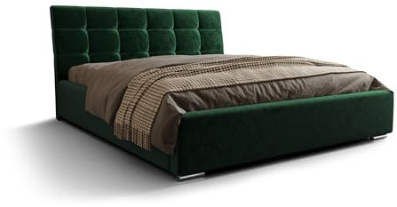 Verona Idee Polsterbett Luka mit Lattenrost Metallrahmen Bettkasten 140x200 Grün