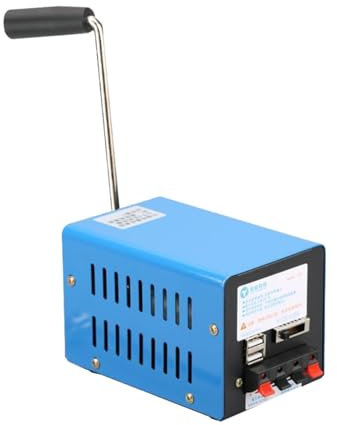 Generatore di corrente a manovella, 20 W, generatore manuale per incidenti, 2000 rpm, generatore a manovella, centrale elettrica per uso domestico ed esterno