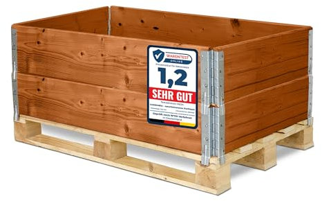 Garronda Holzaufsatzrahmen für Palette Aufbewahrungskiste aus Holz Palettenaufsatzrahmen Holzkiste (ohne Palette) Braun 2 Stück 120x80x20 cm GD-0096