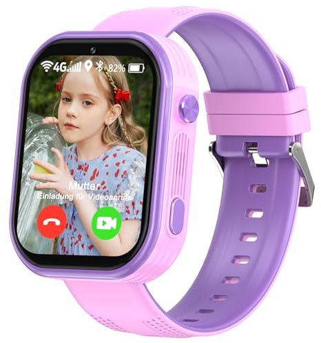 clleylise Smartwatch Kinder, Newly Upgraded Smartwatch Kinder mit GPS, Telefon, Videoanruf, Voice Chat, SOS, Schulmodus, Schrittzähler, Wecker, Kinderuhr für Mädchen und Jungen 4-18 Jahren