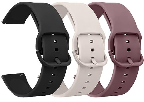 Amzpas 3 Stück Ersatz Uhrenarmbänder Silikon 20mm 22mm Armband,Uhrenarmband mit Schnellverschluss Ersatzbänder Watch Straps,Uhren Zubehör Uhrenarmbänder Watch Band für Damen Herren