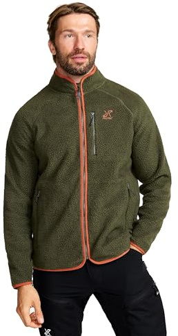 RevolutionRace Canyon Full-Zip Pile Fleece für Herren, Outdoor Fleecejacken perfekt für Wanderungen und Outdoor-Abenteuer, Forest Night/Rusty Orange, XXL