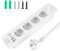 Regletas Enchufes con 2 USB-C, 4 Tomas Enchufes Multiple con Interruptor, 4000 W 16A Toma de Empotrar de Sobremesa, Enchufe de Superficie Muebles de Cocina, 2M Blanco