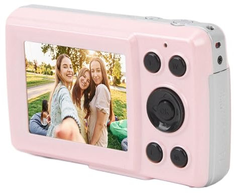 Culnflun Appareil Photo Portable, Caméscope Numérique Portable, Zoom Numérique 16x 1080p 16 Mégapixels, Caméscope Numérique HD Compact pour La Photo Et La Vidéo en Voyage (Rose)