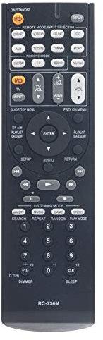 VINABTY RC-736M ersetzt Fernbedienung passend für Onkyo AV Receiver RC-743M RC-620M RC-710M RC-737M SKF-570L HT-R570 TX-SR607 TX-SR507 HT-R370 HT-R518 HT-R670 HT-RC160 HT-S7200