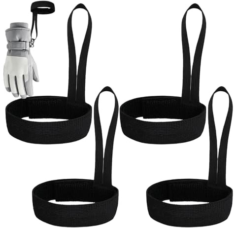 Sporthandschuh-Sicherheitsband – 4 Stück – elastische Nylon-Handgelenkbänder für Skihandschuhe | Handschlaufen für leichte Hängehandschuhe zum Skifahren und Bergsteigen