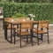 Emmtore Gartentisch mit Beinen in U-Form 140×80×75 cm Massivholz Akazie Terrassentisch Rechteckig, Gartenmöbel Tisch, Industrie-Stil