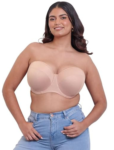 Flirtelle Strapless Multiway Bra Celia Underwired Womens Ladies Underwear Lingerie Soft Beige Cup Size 40F