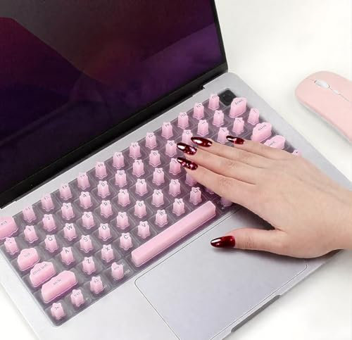 Se7enline Long Nail Keyboard Cover Compatible with MacBook Pro 14/16 & Air 13/15 inch (M4 M3 M2 M1) 2021-2025 - Durable, Easy Install Keyboard Bubbles Stickers for Nail Art, Pink
