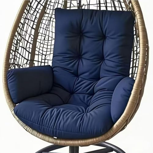 Generisch Hängesessel Kissen, Garten Polster, Auflage für Hängeschaukel, Hängekorb Sitzkissen, Waschbar Schaukelstuhl Sitzkissen Hängestuhl Sitzauflage(Navy Blue)(AA)