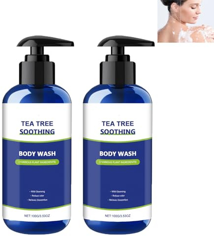 Tea Tree Body Wash, Gentle Cleansing, Nourishes Skin and Improves Dry and Rough Skin, Reduce Odor, Keep Fresher, Promotes Healthy Skin & Feet, For Men Women (2pcs)