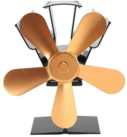 Mtlavishness Ventilateur de poêle à bois à 5 pales pour une circulation efficace de l'air chaud sur les poêles à bois et les brûleurs à granulés (Ou)