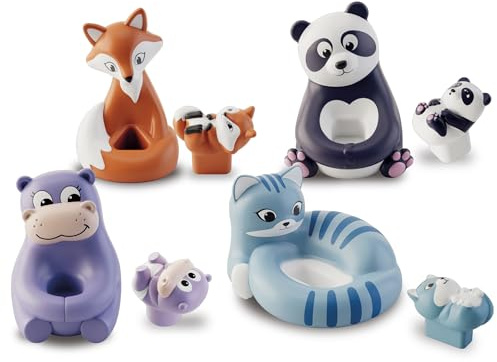 Lisciani - Carotina Baby - Happy Logic Super Mommy - Lernspiel für Babys ab 10 Monaten - Steckspiel Tiermamas und Babys - Formen- und Logikspiel - Feinmotorik & Hand-Auge-Koordination