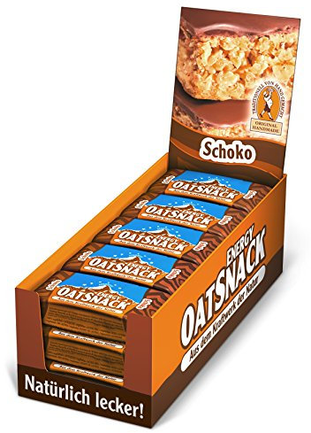 EnergyOatSnack Schoko (15x65g) | Kohlenhydrat Energieriegel mit Haferflocken für Sport & Freizeit | Langanhaltende Energie & leckerer Geschmack | Handgemacht & Vegan | Das Original