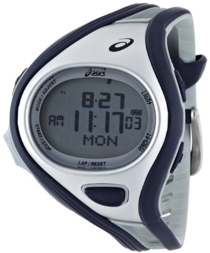 Asics CQAR0402 Unisex Watch Digital Sports Watch Challenge L Dark Blue/Silver Digital Plastic, Strap.