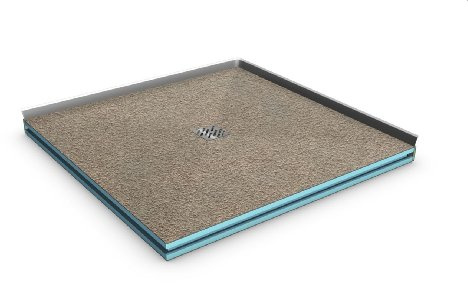 badewannen24.eu - Verona Nordt 130 x 130 cm Barrier Free Shower Floor Board - German Product - Stainless Steel - Ready for Installation with Siphon Control Assy, Stainless Steel Grate