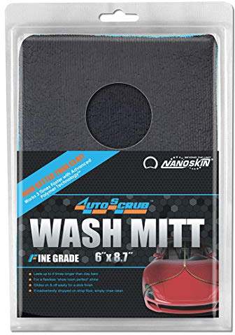 Nanoskin Autoscrub AS-016 Waschhandschuh, feine Qualität, gestrickte Mikrofaser, 15,2 x 22,1 cm, Blau
