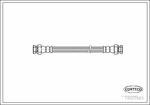 Corteco 19025983 Bremsschlauch hinten links innen | 19025983 Kompatibel mit 121 I (DA),323 III Hatchback (BF),323 III Station Wagon (BW),323 III Stufenheck (bf)