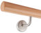 Corrimano in legno di faggio laccato, diametro: 45 mm, lunghezza: 3.000 mm, 3 supporti in acciaio INOX compresi