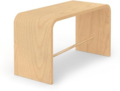 Tojo sit I Kleiner Hocker Holz 70 x 30 x 40 cm I Holzhocker Natur I Sitzhocker, ideal als Nachttisch & Beistelltisch geeignet I Bis 130 kg belastbar