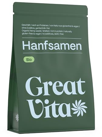 GreatVita Bio Hanfsamen, geschält, 1er Pack (1 x 500g)