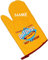 Topfhandschuh - Hot Dogs/Hot & Fresh - incl. Name - mit extra Langen Schaft/Grillhandschuhe - Topfhandschuhe - 100% Baumwolle/Leinen - Retro Vintag..