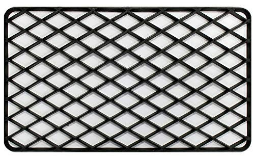 Douceur d'Intérieur, Tapis Rectangle (34 x 58 cm) Grille Noir, PVC