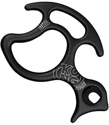 KONG OKA-descensor Rescate barrancos-anodizado Accesorio asegurador, Adultos Unisex, Negro (Negro), Talla Única