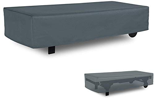 HENTEX Gartenliege Abdeckung, Wasserdicht, Winddicht, UV-Beständig, Grau, 210x75x40 cm