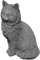 gartendekoparadies.de Niedliche Katze, Steinfigur, H. 26 cm, 6 kg, Grau, frostsicher aus Steinguss für Außenbereich