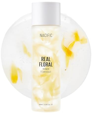 NACIFIC Real Floral Calendula Toner, 180 ml, beruhigende Hyaluronsäure, Strahlung, Hydration, Feuchtigkeitsbarriere, koreanische Hautpflege für alle Hauttypen
