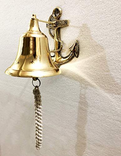 Marine Nautical Store Antiker massiver Messing Anker Schiff Glocke Ring Home Kitchen Outdoor Indoor Türklingel Wandbehang Home Decor