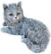 Steinfigur Katze Emilia liegend frostfest wetterfest Gartenfigur Steinguss