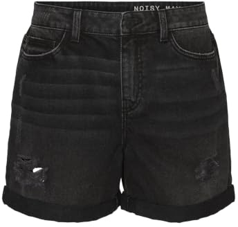 NOISY MAY NMSmiley Destroy Shorts Frauen Short schwarz Basics, Streetwear