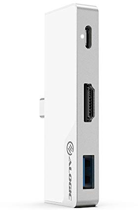 ALOGIC Hub USB C, HDMI 4K, chargement d'ordinateur portable USB C 60 W, USB C à 3,5 mm, 1 USB A, Dock Nano Mini, compatible avec Chromebook, MacBook, iPad Pro/Air 2020 etc (Compatible Thunderbolt 3)