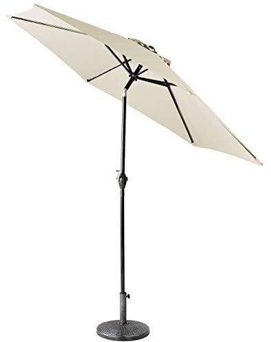 Harrier Parasol Inclinable 300cm de Jardin & Terrasse - Parasols Lumineux LED sur Pied | Parasol Extérieur avec Protection Solaire UV30+ (Parasol Standard, Rouge Foncé)