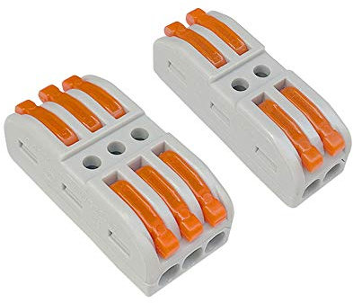 Aiqeer 30 Pezzi SPL-2 / SPL-3 Leva-Dado Cavo Connettore Kit, Bilaterale Conduttore Compatto Connettore, Morsettiera Connettore Molla, Morsettiera Cavo Connettore Rapido