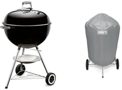 Weber Barbecue à Charbon Classic Kettle 57 cm - Barbecue à Couvercle, Thermomètre Intégré & Accessoire Barbecue 7176 - Housse Barbecue Charbon 57 CM