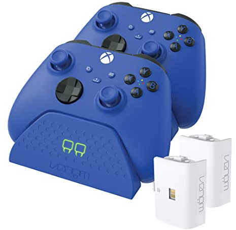 Venom Twin Ladestation mit 2 x wiederaufladbaren Akkupacks – Blau (Xbox Series X & S/Xbox One)
