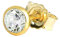 NKlaus Einzel Ohrstecker 4,0mm Gelbgold 333 8 Karat Gold Ohrring Kristall Zirkonia Weiß 1762